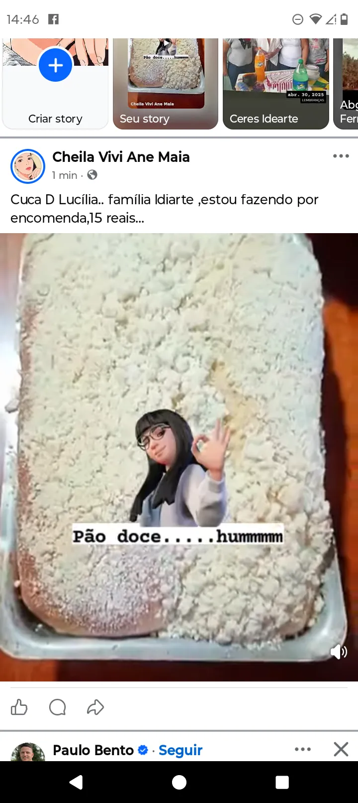 Cuca de pão caseiro da roça